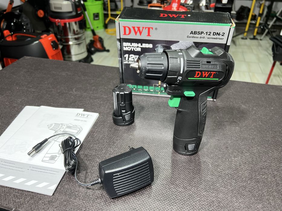 Бесщеточный аккумуляторный шуруповерт DWT ABSP-12 DN-2 - 35 Нм