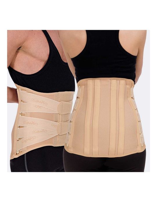 Високий пояснично-крєстцовий корсет с 4 задніми шинами для хребта