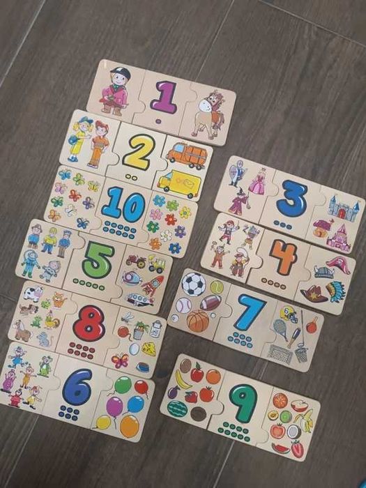 Drewniana układanka- cyferki, dopasowanie