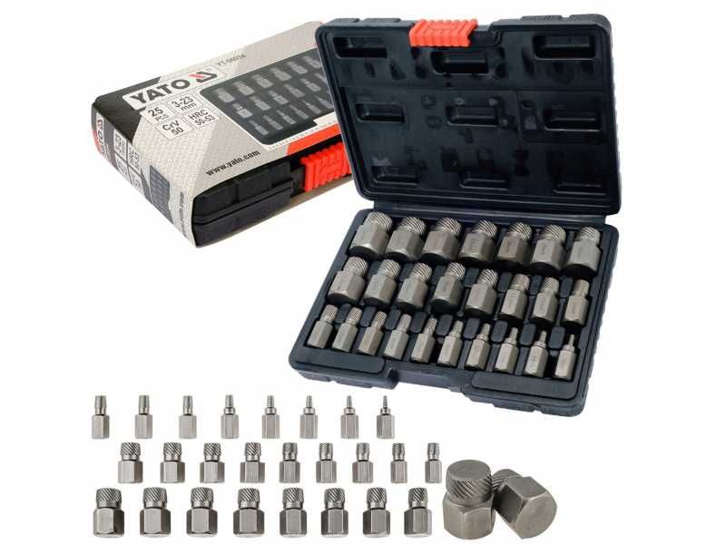 Yato Zestaw 25 Wykrętaków Do Uszkodzonych Śrub Hex Torx Spline Yt06034
