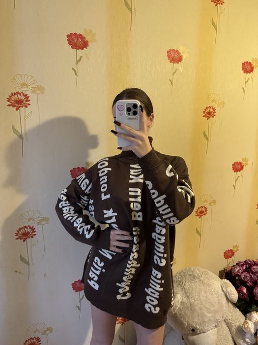 Свитер длинный теплый