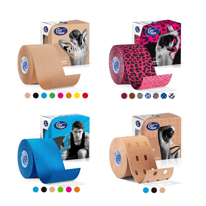 Кинезио тейп CureTape PUNCH / SPORTS / ART / CLASSIC 5см х 5м