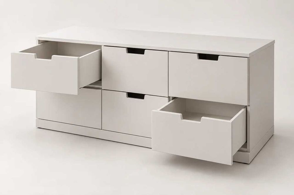 Cómoda IKEA NORDLI branca com 6 gavetas