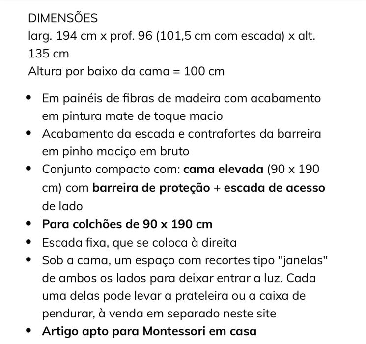 Cama alta tipo beliche