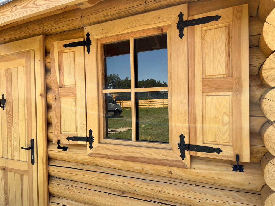 Komplet Okno z Okiennicą do domku Letniskowego 80x60 cm