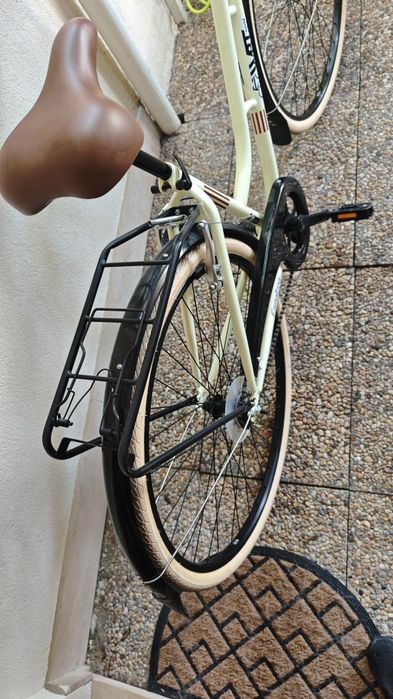 Bicicleta esmaltina passeio com cesta