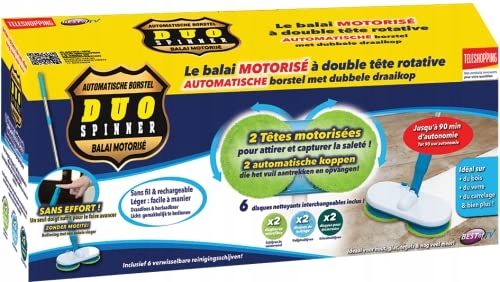 Bezprzewodowy mop obrotowy ROTALIB Duo Spinner , 90 minut , 6 dysków