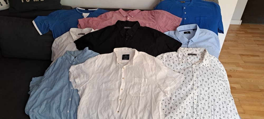 9x koszula z krótkim rękawem,  r. XXL. 47-48.