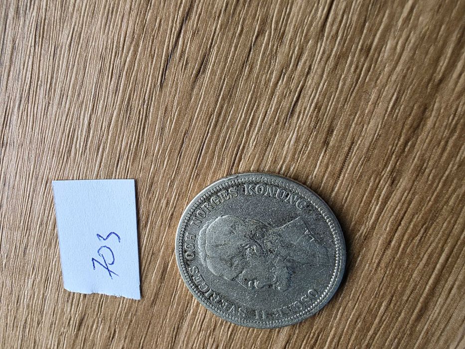 2 Korony 1897 Srebro Ag 800 Szwecja Oskar II