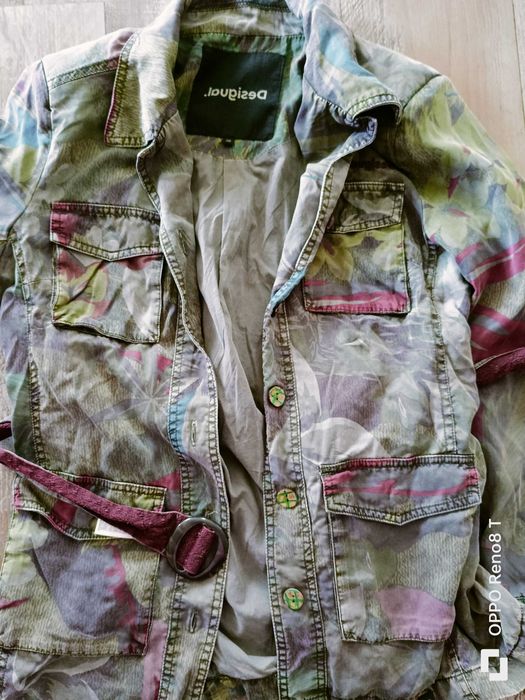 Desigual wzorzysta kurtka w stylu militarnym rozmiar 38