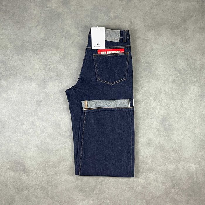 Джинси PULL&BEAR Selvedge Baggy Fit (S, M) Чоловічі Мішкуваті Широкі Селвідж Темно-сині На Осінь Нові