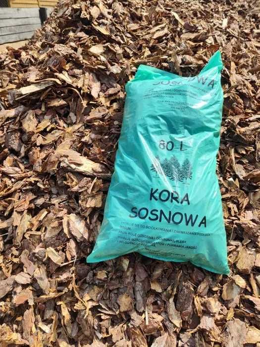 Kora Sosnowa średnio gruba do ściółkowania Próchnica do zakwaszania