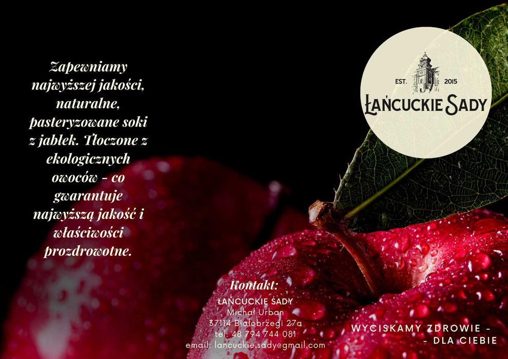 Soki Jabłkowe NFC 10L ekologiczne, 100%naturalne, starodawna odmiana