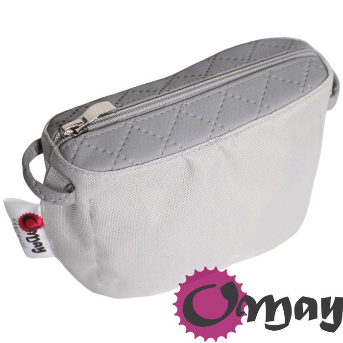 Szary organizer do OBAG POCKET eko skóra pikówka light grey wkład OMAY