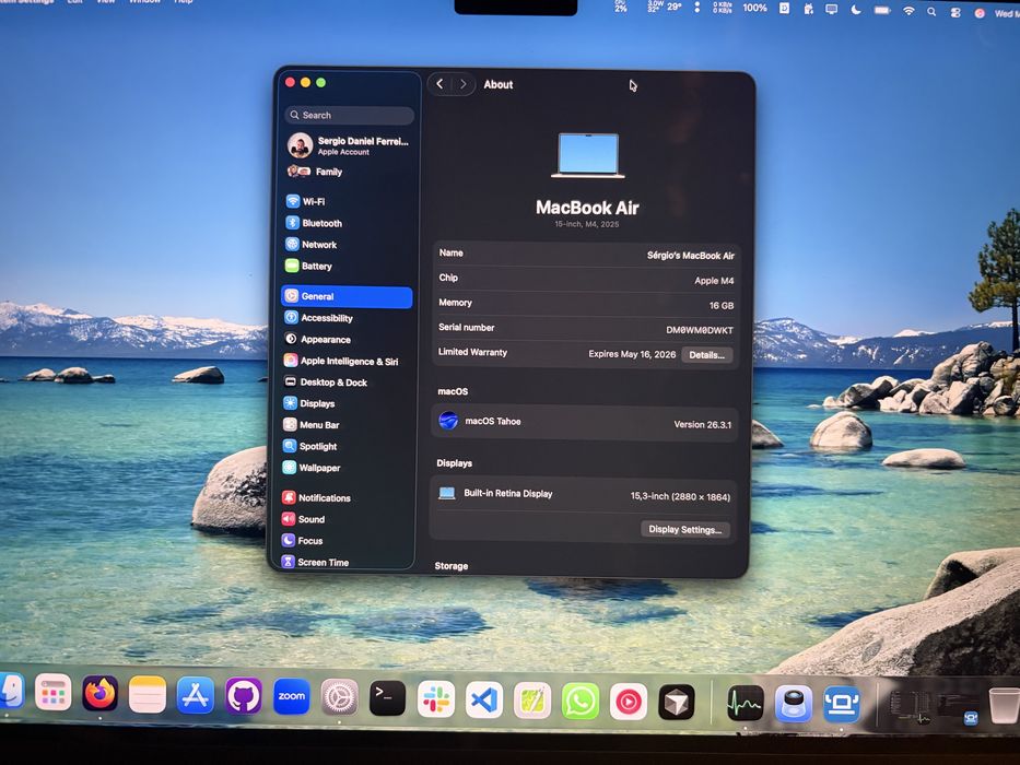 Macbook Air 15” M4 16GB 256GB