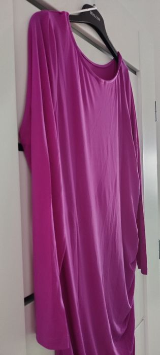 Bonprix 44/46 sukienka asymetryczna z marszczeniami dzianinowa