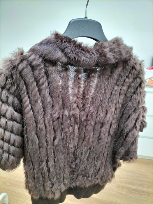 Casaco de pele tricotado