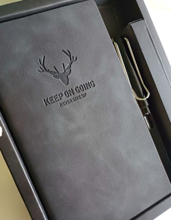 Notes dziennik notatnik - Zestaw prezentowy- Wieczne pióro.