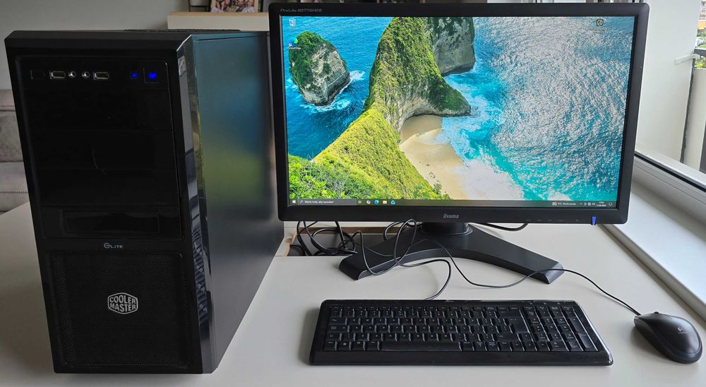 Zestaw komputerowy (Intel Core i5-2500K 3.30GHz, GeForce GTX 550Ti, 8GB RAM, SSD + HDD, Win10 Home) + monitor iiyama ProLite 27'' + klawiatura + mysz