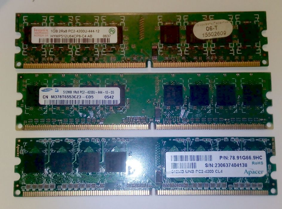 Память SDRAM PC100, PC133 / DDR1 PC-3200 400МГц / DDR2 PC-6400 800 МГц
