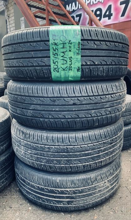 205 55 17 kumho suols 4 штуки лето протектор 90/75%