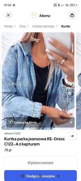 Bluza kurtka jeansowa S nowa w groszki
