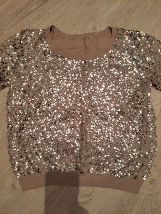 Cekinowy  elegancki sweterek rozm M