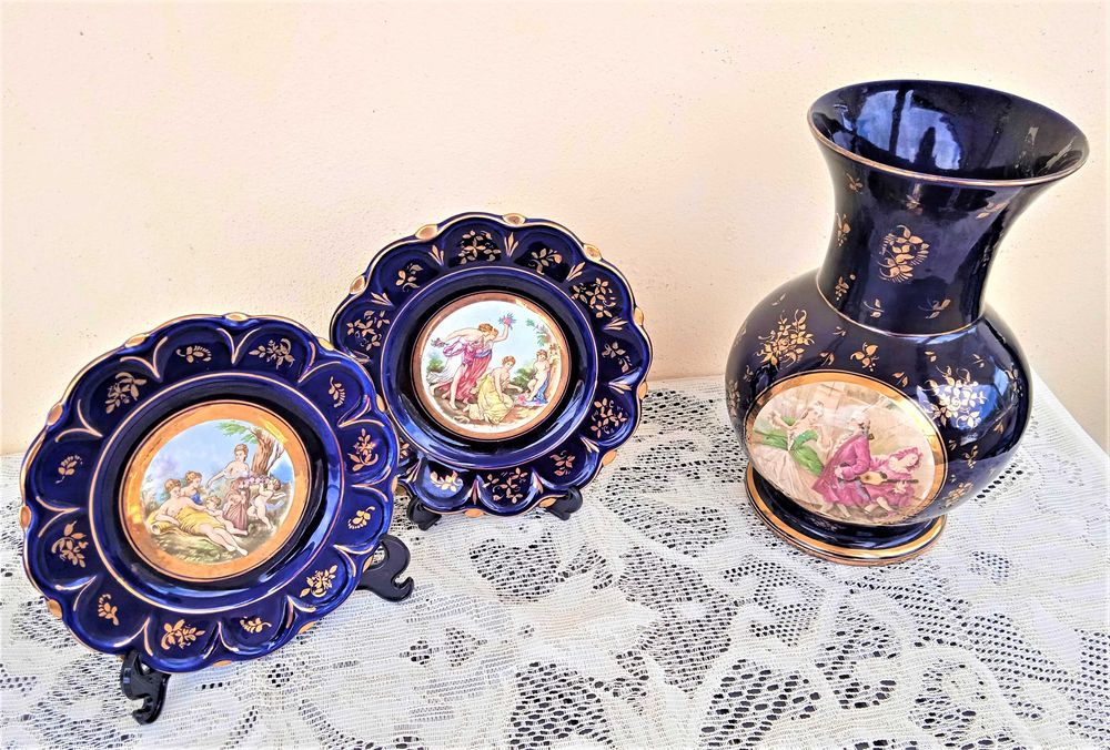 Jarra e dois pratos Estatuária artística de Coimbra