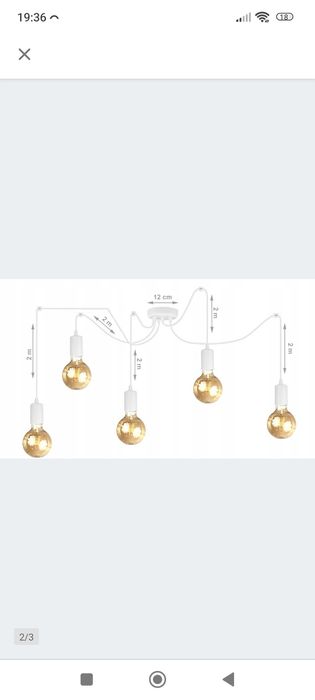 Lampy "pająk" 5 ramion i 3 ramiona