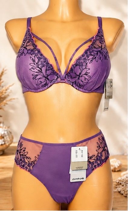Chantelle Pulp SPICE  Komplet bielizny PUSH-UP 75C + S/36 – NOWY z metkami