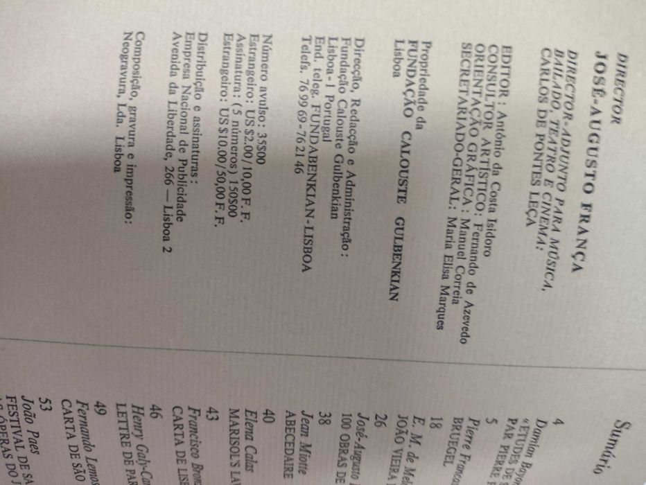 Revistas Colóquio Artes do nº1 ao 13,15 anos 70 F. Calouste Gulbenkian