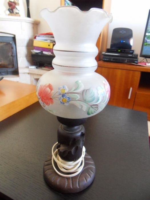 Candeeiro quarto Pau mogno vintage