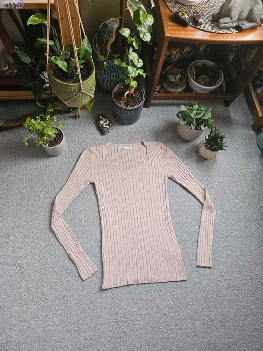 Prążkowana Bluzka z długim rękawem Rose XS/S