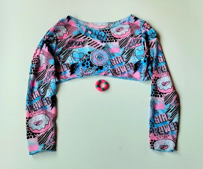 Купальник + кроп-топ набір трійка 128-134-140-146-152-158