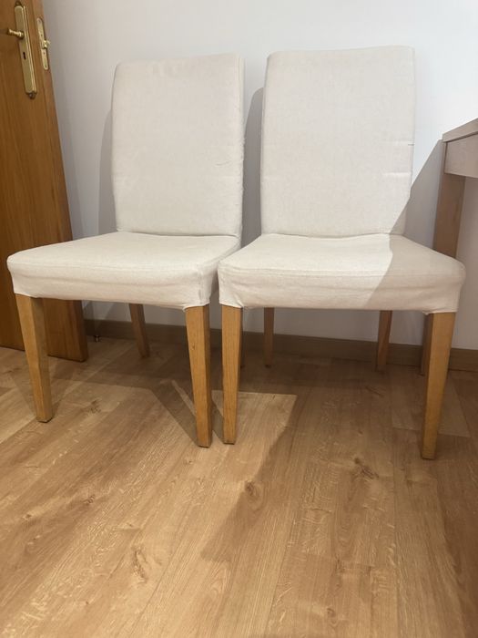 4 IKEA Henriksdal Oak Chairs – Covers Damaged by Cat