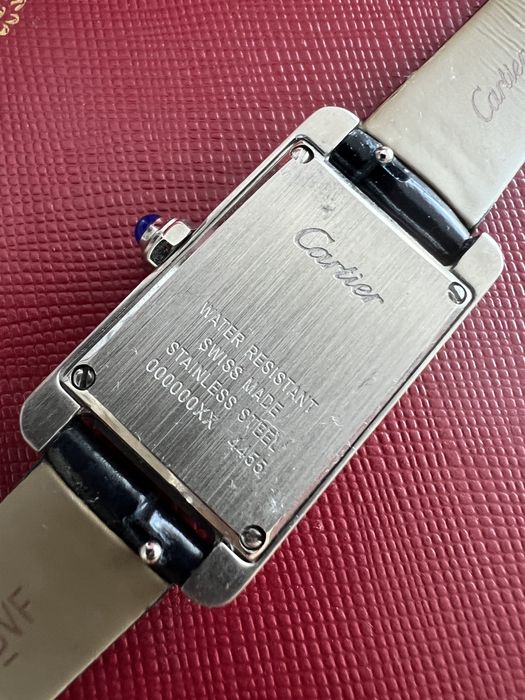 Zegarek damski Cartier Tank granatowa skóra