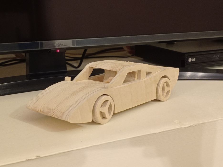 Porsche 904 GT - Carrinho de Madeira - Artesanato