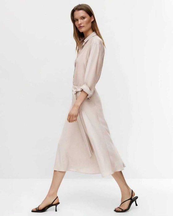 Бежева спідниця міді massimo dutti