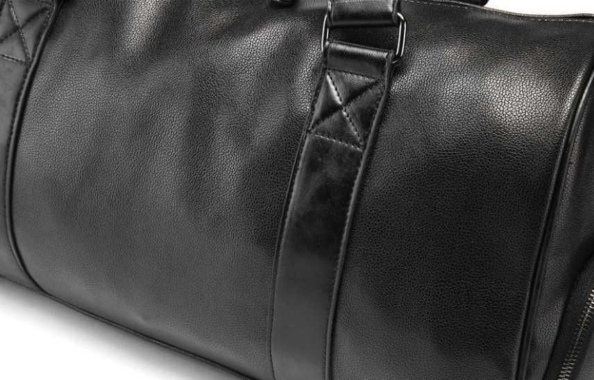 Мужская кожаная черная городская чоловіча брендовая модная сумка новая