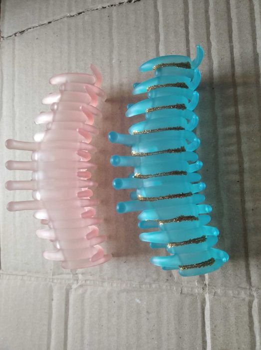 Большой краб женский заколка розового оттенка нежный пион крабик