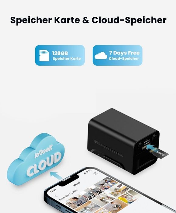 IEGEEK Kamera Wewnętrzna Bezprzewodowa z Akumulatorem i Nocnym Widzeni