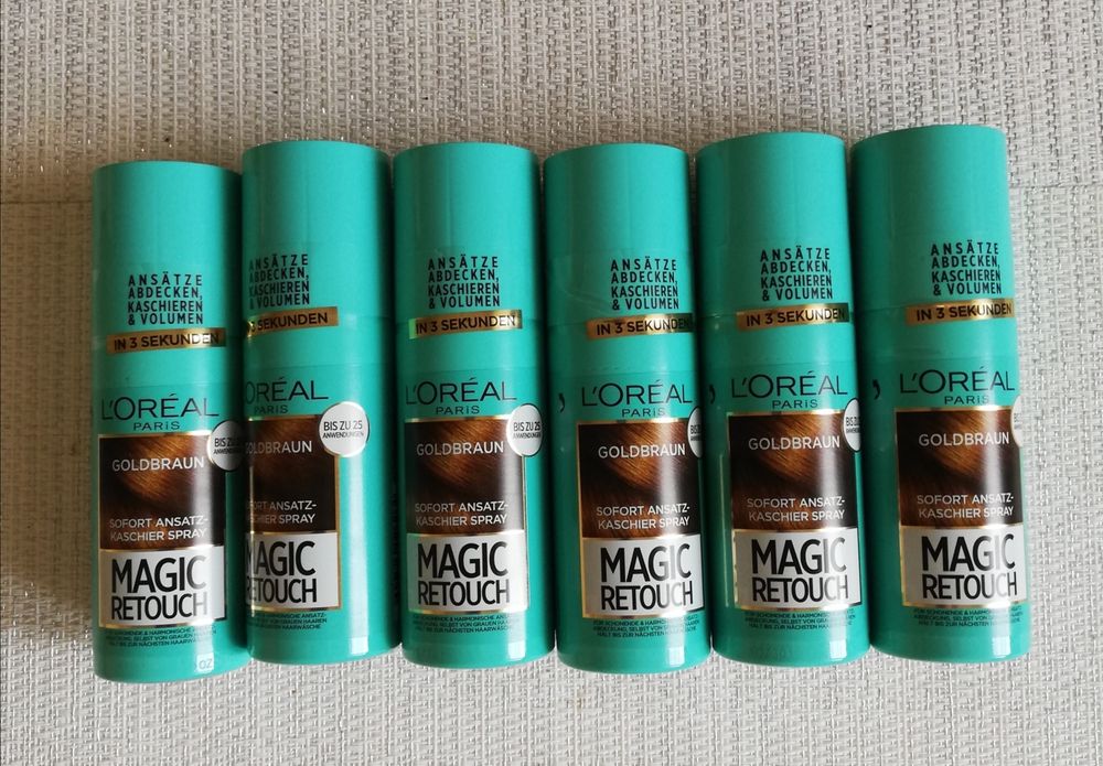 6szt. Sprey do włosów na odrosty ZŁOTY BRĄZ  L'OREAL
