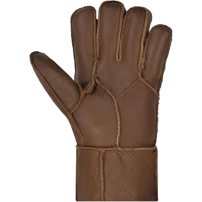 Rękawiczki Ocieplane męskie skórzane L brązowe