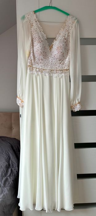 Suknia ślubna  boho rustykalna. Rozm 34/36