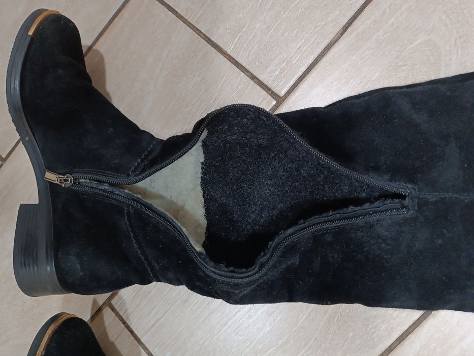 Ботфорди жіночі натуральний замш, 38