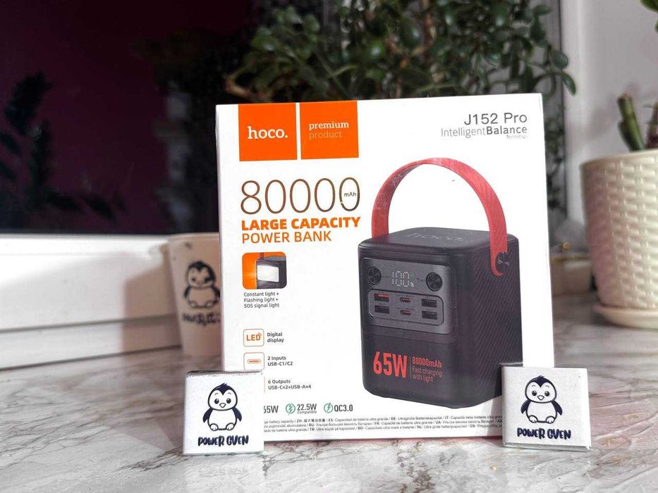 Потужний повербанк Hoco J152 Pro 80000 mAh 65W портативна батарея