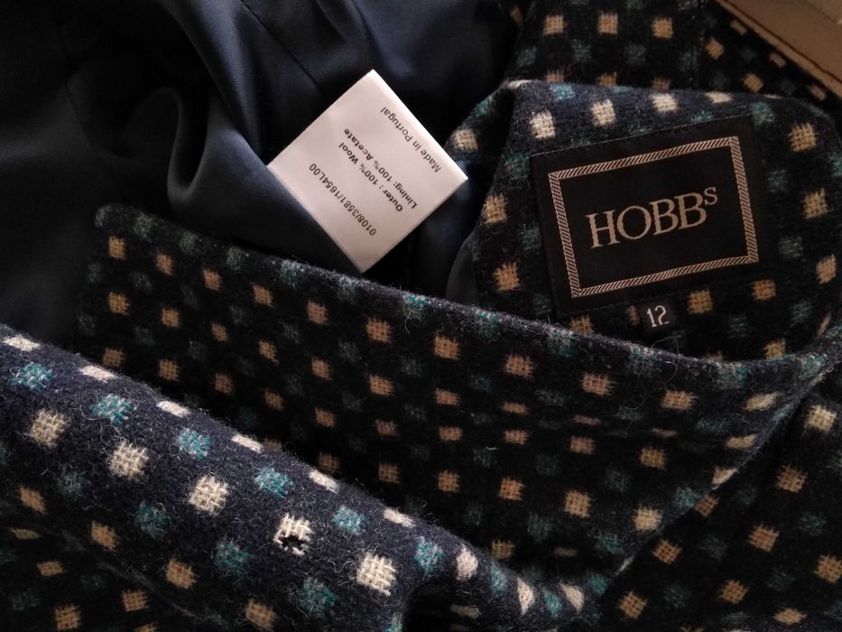 40р. Шерстяное деми пальто, клетка hobbs