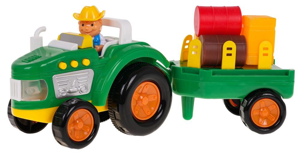 Zestaw Traktor Z Rolnikiem + Akcesoria
