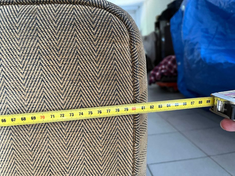 Sofá 2/3 lugares, em Tecido Castanho, 166 x 82 x 86