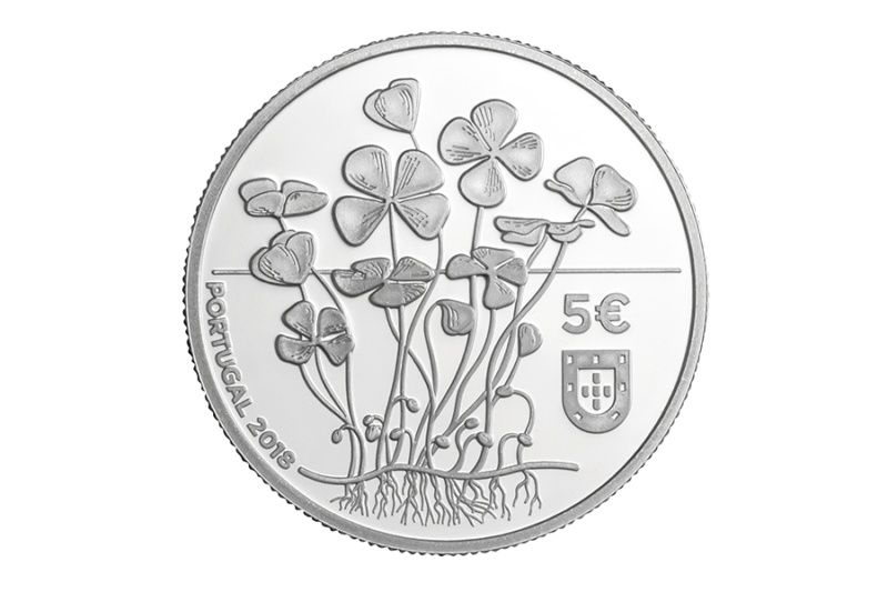 2018 – Prata PROOF 5,00€ – O Trevo de Quatro Folhas